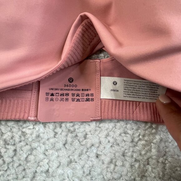 Lululemon Energy Bra High Support Pink Puff 36/DDD - Picture 5 of 10